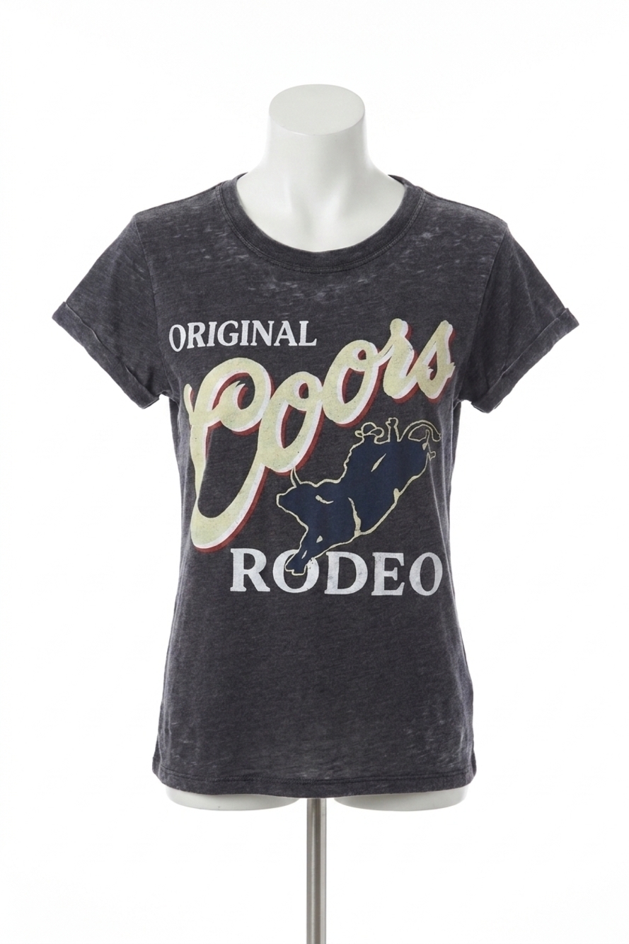 NEW RECYCLED KARMA coors rodeo bull tee in gray